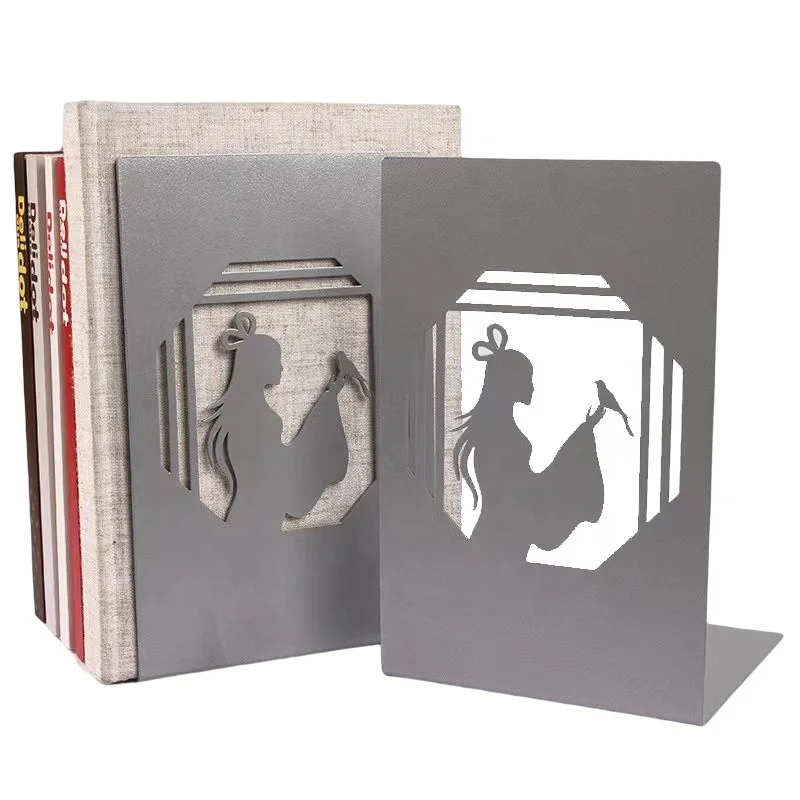 Custom High quality Laser cutting Bookends Kinds of Shape Color Size Metal Book Stand