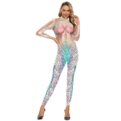 New Jumpsuit Slim Fit  3D Printing Stage Wear Performance Costume