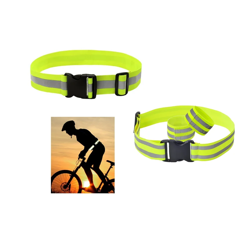 Оптовая продажа флуоресцентный желтый цветной светильник светоотражающий пояс унисекс с эластичной резинкой на талии для детей активного