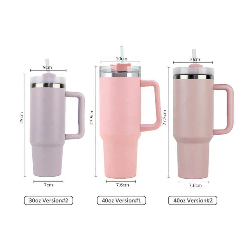 Wholesale 40oz Tumbler Cups Double Walled Vacuum Insulated Travel Coffee Mug Stainless Steel Tumbler Cups with Handle and Lid