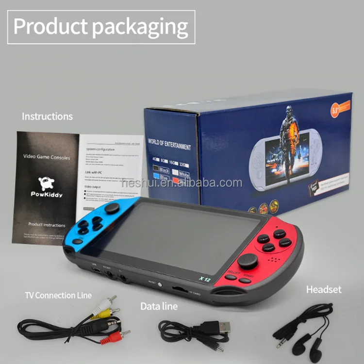 X12  Portable Handheld Video Game Console  Player 8G 32/64/128 Bit HD Color LCD Screen 3000 Games Video Game Console