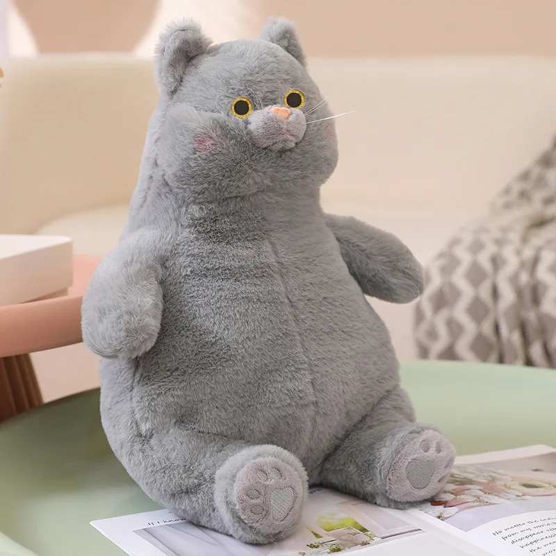 Factory custom  cute  Fat lazy cute cat new plush toy on bed sofa seat throw pillow cute short plush cushion doll