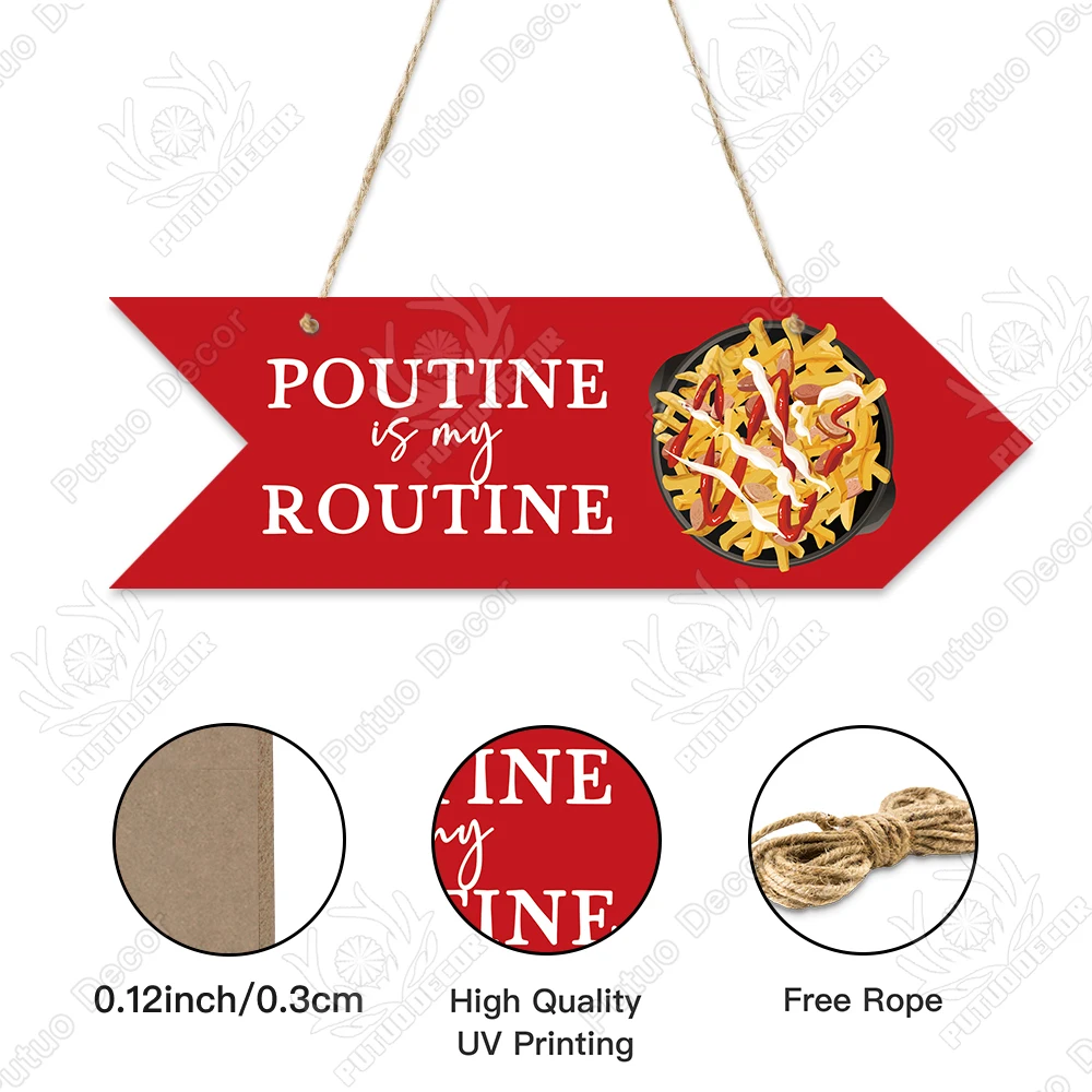 Putuo Decor Canadian Maple Leaf Design Arrow Shape Hanging Wooden Wall Sign Canada Day Decoration Sign