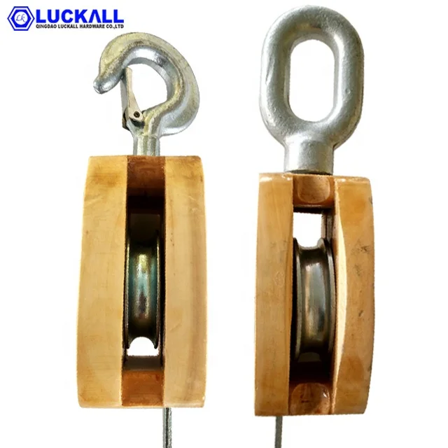 Высокое качество деревянный поворотный ролик Скоба шкив блок один