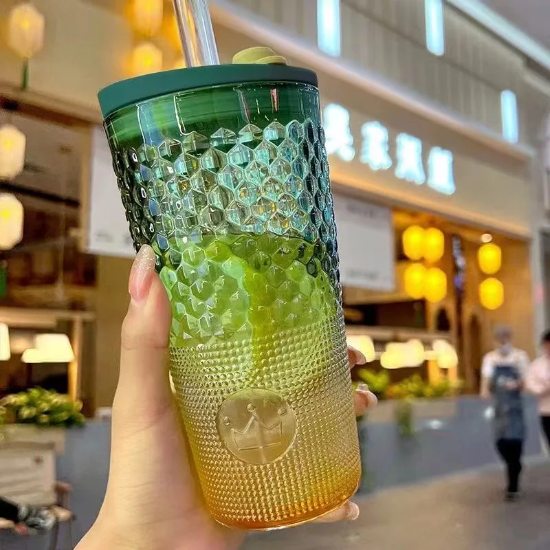 Стеклянная посуда в американском стиле под заказ сублимационный набор напитков с логотипом холодное пиво кофе чай стакан соломой