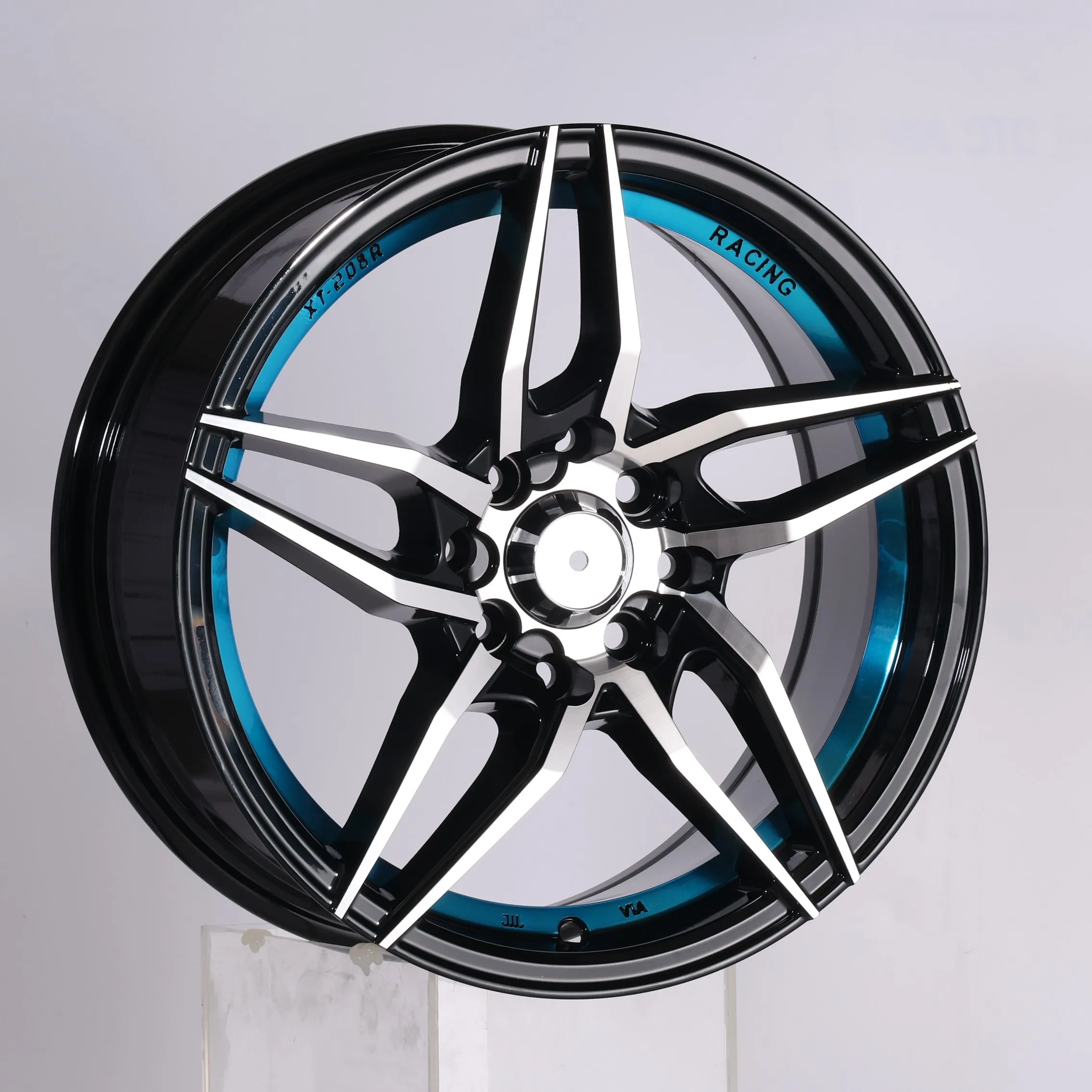 5841 five stars red blue bronze 4 hole 4x114.3 17x7 car wheel rim llantas rin rines 15 13 14 16 17 18 4/100