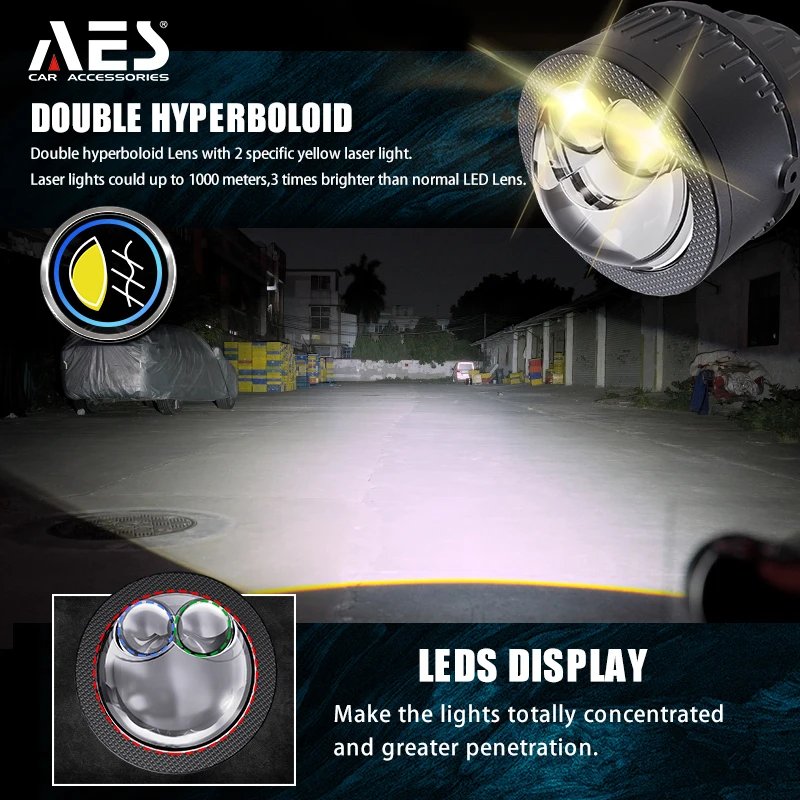 3 inch new arrival Waterproof FX Laser Fog Lights Bi-LED Projector Lens 6000K for Car led Light Retrofit
