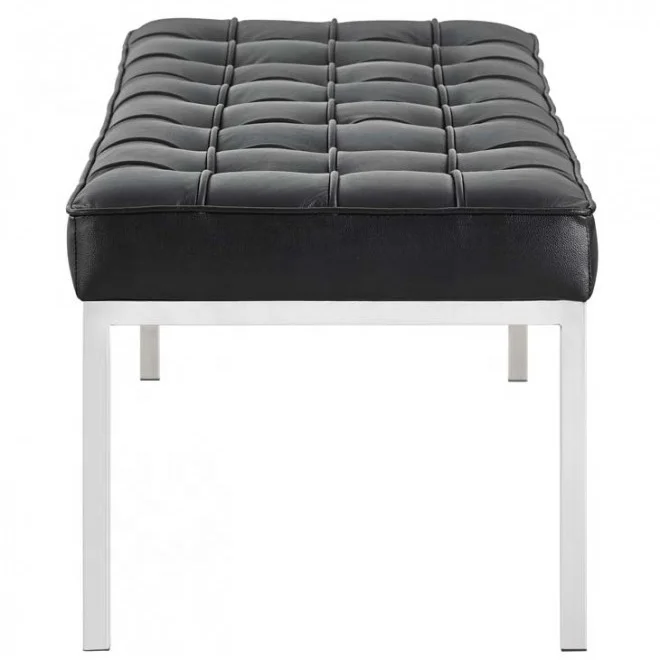 Hot Selling Modern Black Velvet Tufted and Gold Geometric Base Bench