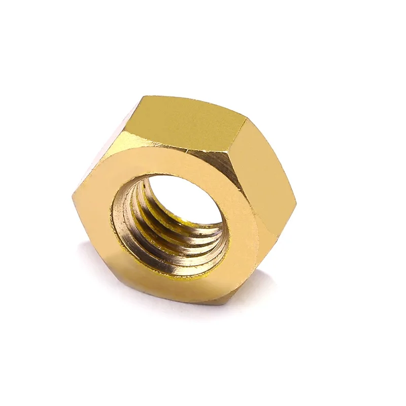 DIN934 Brass Copper Hex Hexagonal Nut M1.6 - M16 Screw Bolt Nuts Hardware Fastener