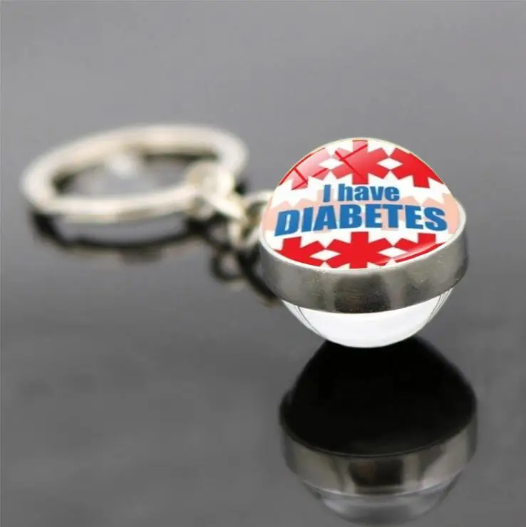 Customized New Arrival Flag Keychain National Flag Glass Ball Keychain Diabete Nurse Medical World Flags Keyring Gift