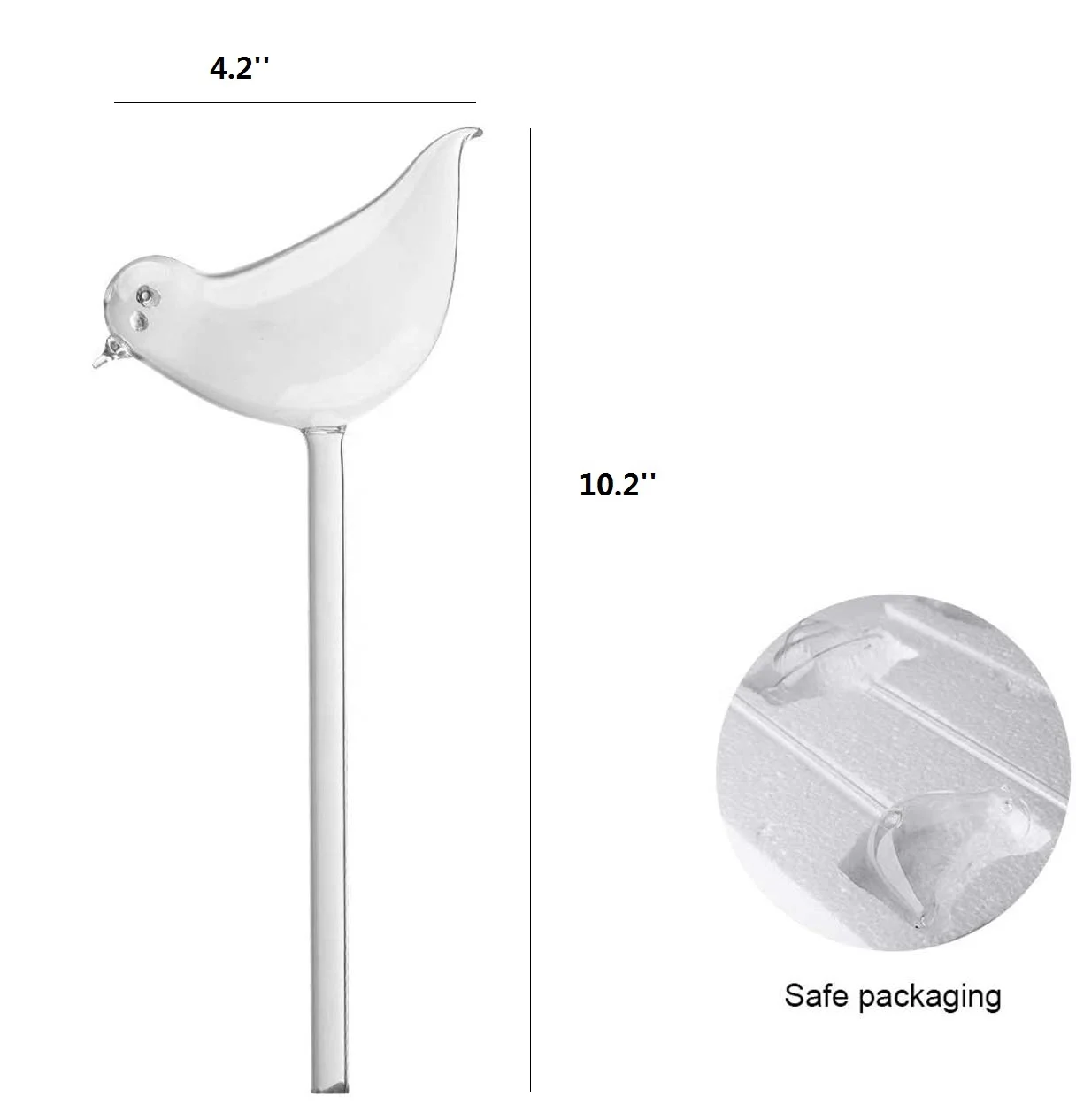 Automatic Plant Self-watering Bird Shape Clear Glass Watering