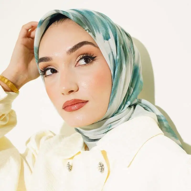 New Arrival Printed Square Scarf Chiffon  Hijab Fashion Women New Arrivals 110*110cm Muslim Hijab