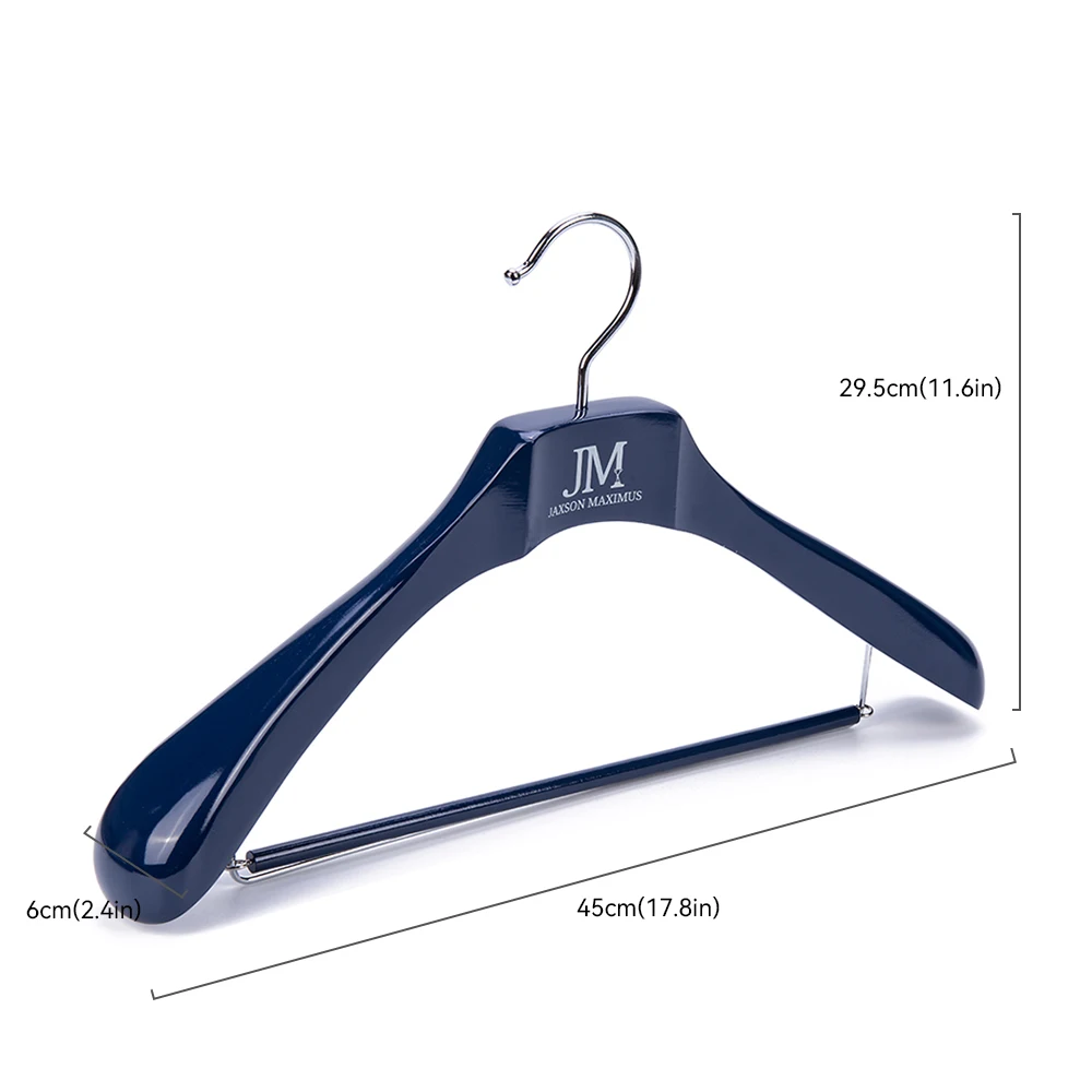 Luxury personal tailor garment custom logo unique style suit coat cloth hanger wood