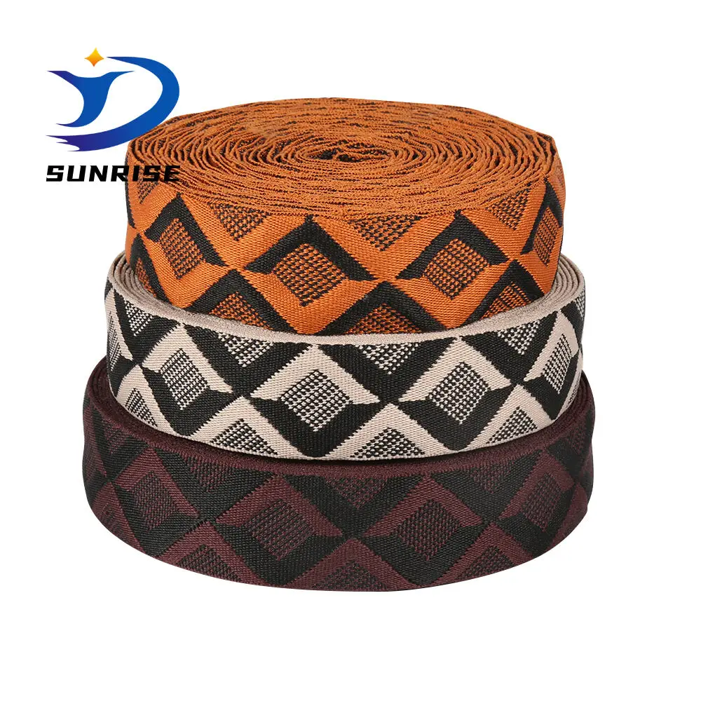 Factory Custom Elastic Waistband Bias Tape Woven Webbing Polyester Nylon Jacquard Elastic Band