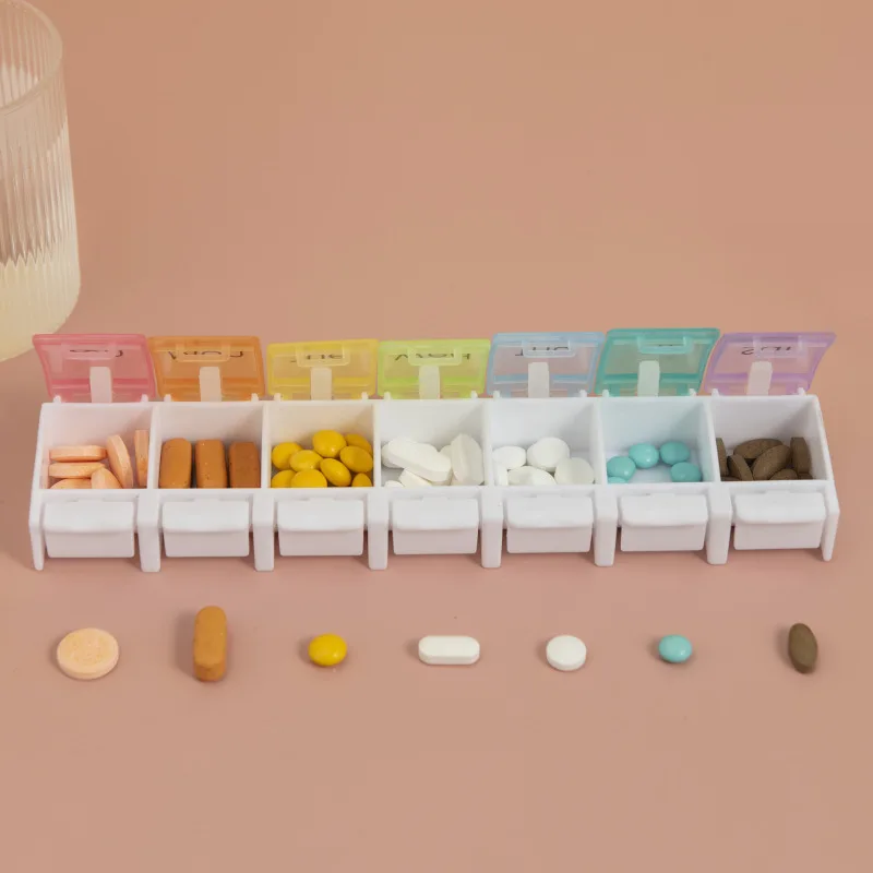 1PC Home Travel Weekly 7 Days Pill Box 28 Compartments Pill Organizer Plastic Medicine Storage Dispenser Cutter Drug Cases