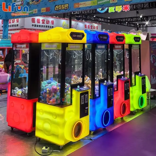 Lifun Factory Wholesale Mini Toy Crazy Prize Claw Machine Coin Operated Multicoloured with Bill Acceptor Cheap Sale