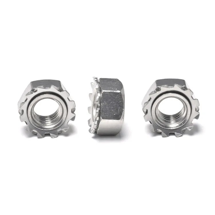 Customized All Sizes M3 M4 M5 M6 M8 M10 Stainless Steel Multi tooth K-lock gear toothed lock Kep Washer Nut