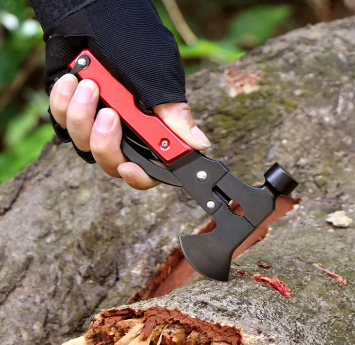 Outdoor Camping Tools Set 16 in 1 Multitool with Axe Pliers Knife Saw Wrenches Screwdriver Bottle Opener