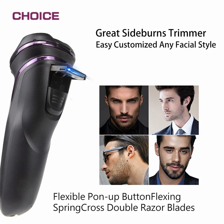 Low Price Stainless Steel USB Triple Rechargeable Electric Shaver Trimmer Waterproof Mens Shaving Razor