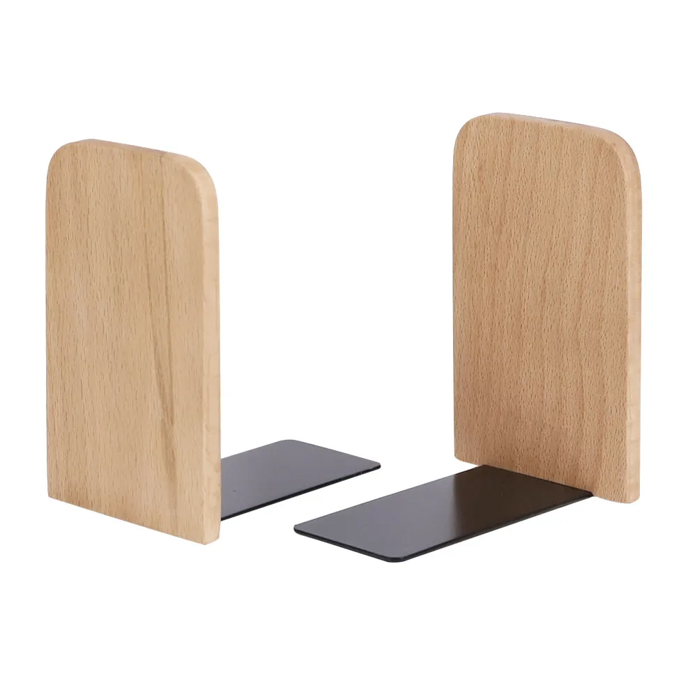 
Hot Sale Desktop Organizer Walnut Book Stand Wooden Bookends for Office Home Book Ends 