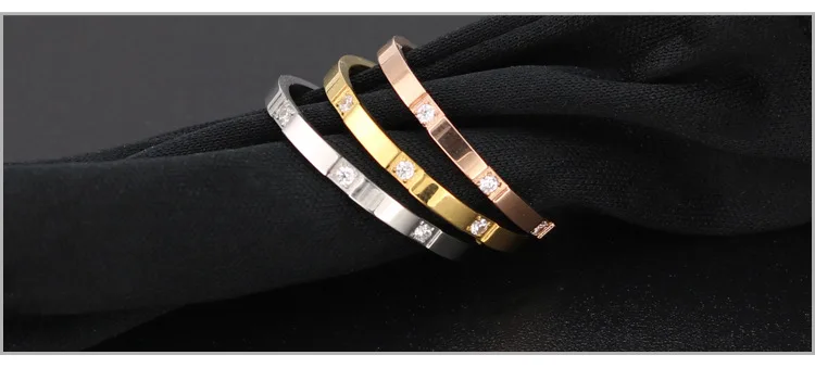 trendy custom zircon diamond stainless steel jewelry couple wedding rings