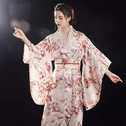 Japanese Traditional Yukata Kimono With Obi Vintage Women Evening Dress Geisha Kimono Vintage Women Stage Show Costume Cosplay