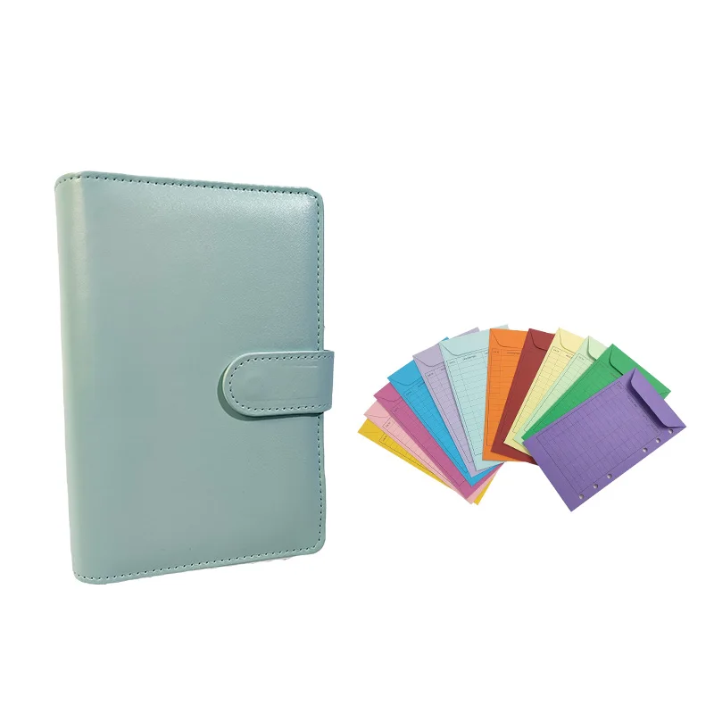 Папка из искусственной кожи на кольцах, размер A6, мягкая обложка с листьями, Бюджетный дневник, журнал для школы, работы, офиса