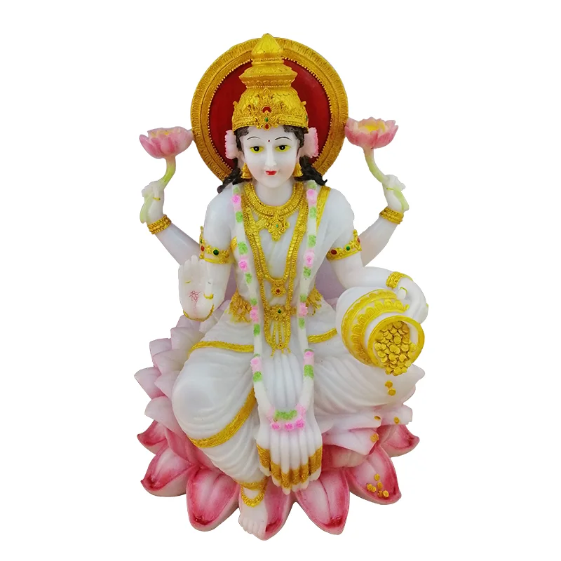 Indian Gods Hindu Goddess Golden Figures Hindu Religious Laxmi Lakshimi Home Decoration Statue