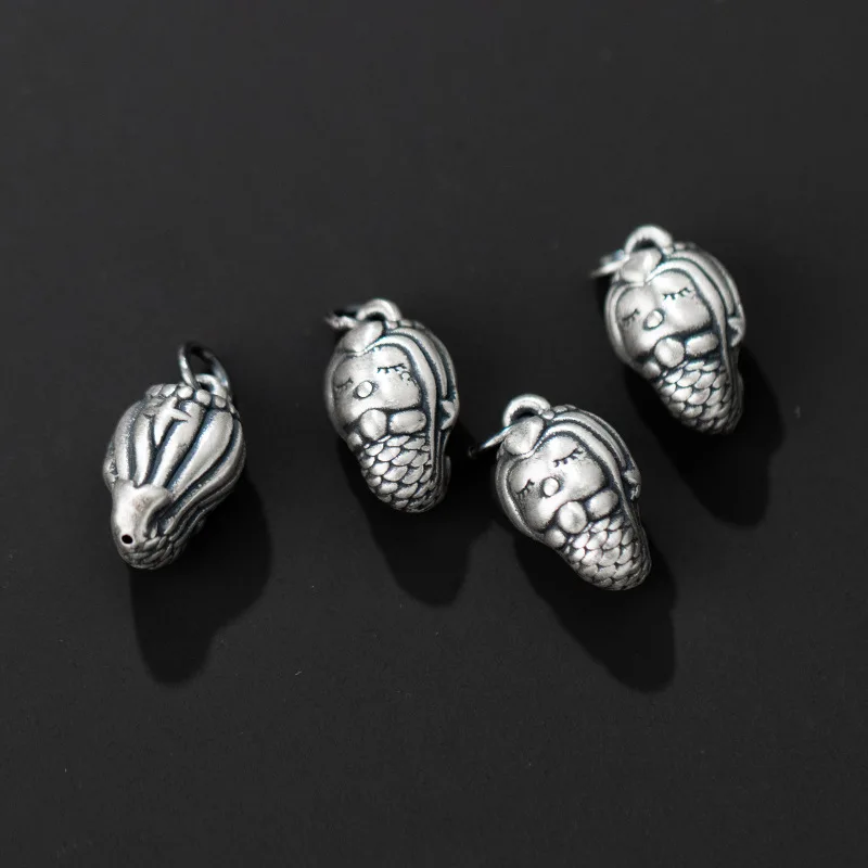 Mermaid Pendant Bracelet material pendant 999 sterling silver jewelry accessories wholesale Jewelry Components