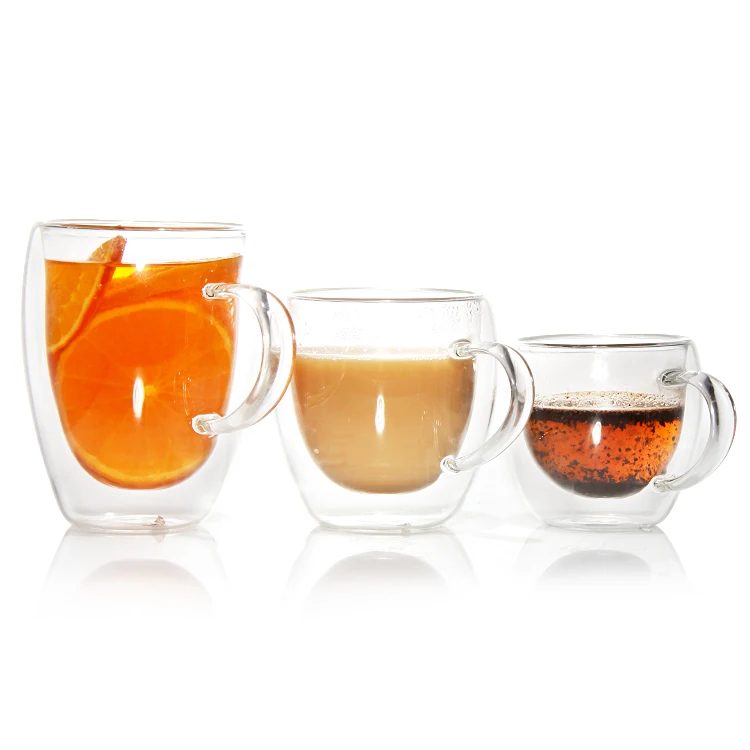 12 16 20oz double wall borosilicate glass cup custom breakfast fruit tea milk coffee mug