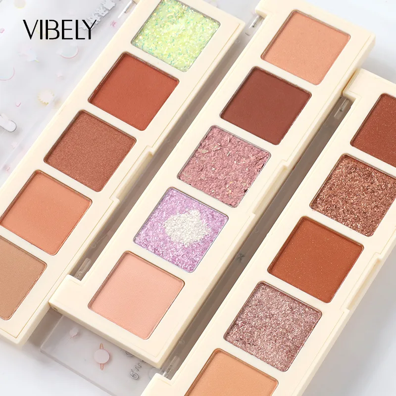 wholesale 5 color talc free eyeshadows face palette sombras de ojos multicromo makeup eyeshadow eye shadow palette for women