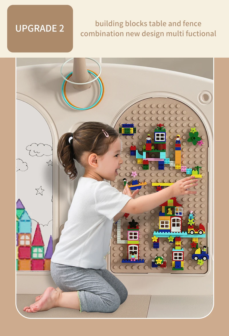 new type high quality Kids Playpen Plastic Fold able fence  For Baby  Playpen  plastic enclosure swing slide combination for kid