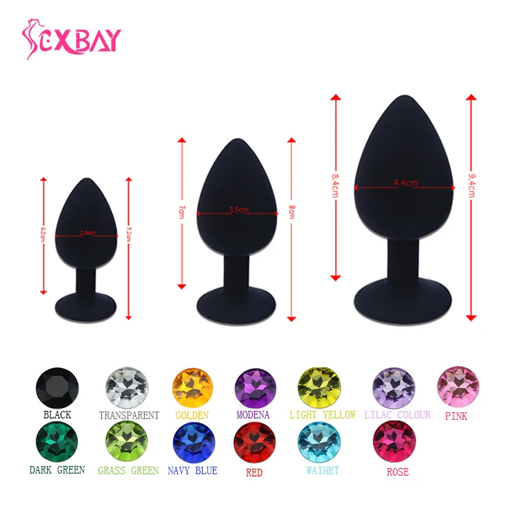 SEXBAY Amazon explosive silicone anal plug jewel butt plug 3 sets of different sizes for men and women waterproof