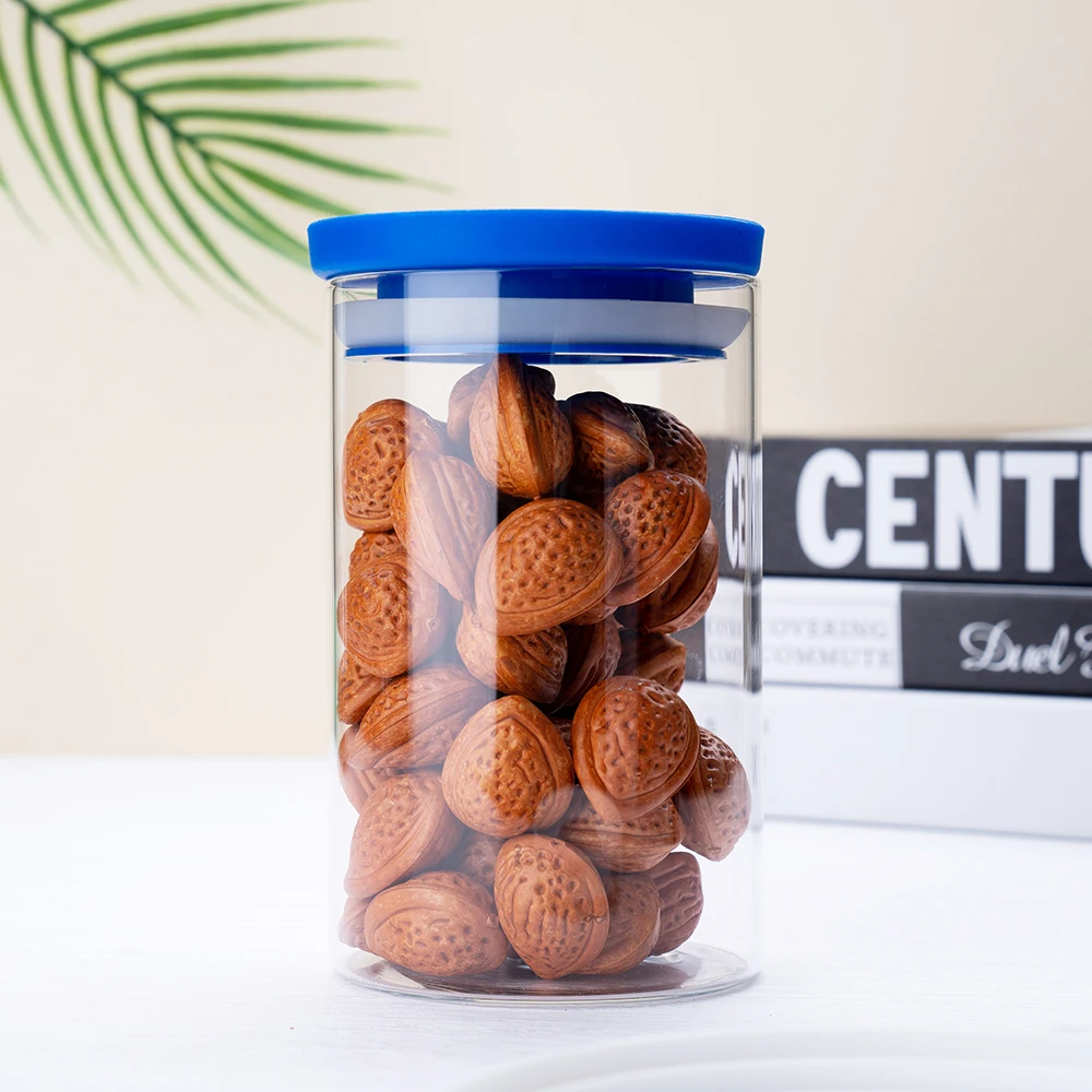 Hot Selling Airtight Container Glass Food Cookie Storage Jar With Plastic Lid