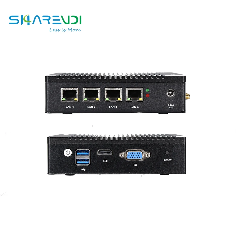 Mikrotik Router Firewall mini pc 4 NIC LAN  Support Power On Wake-On-LAN Soft Router Pfense OS 12v Mini Linux Computer
