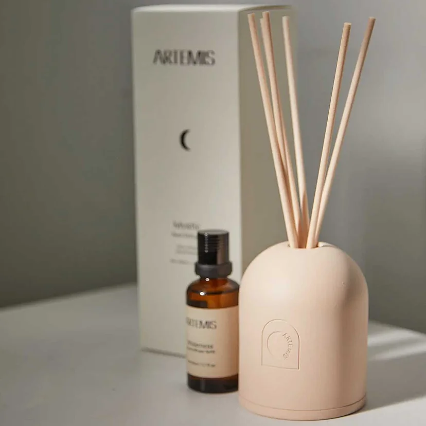 C&H 400ml Luxury Room Ceramic Reed Diffuser Bottle Ceramic Flower Fireless Matt White Perfume Aromatherapy Bottle