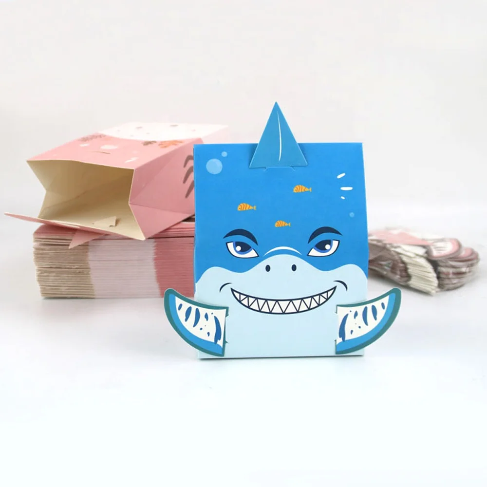Paper Folding Cartoons Shark Candy Sweet Chocolate Packaging Box for Baby Kids Birthday Party Decoration Favors Box