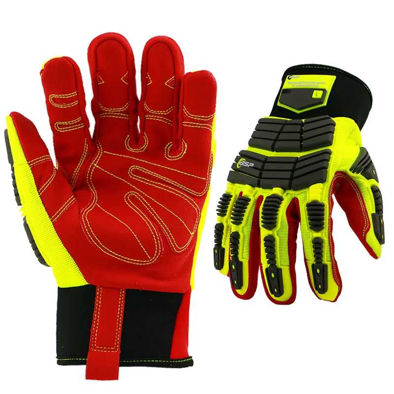 BSP heavy duty tpr impact work rubber impact winter waterproof impact glove oil field