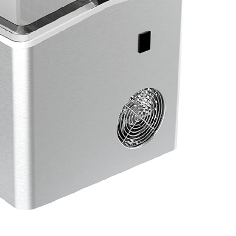 Mini Home Portable Cold Water Countertop Ice Making Stainless Steel Ice Maker With Led Scream