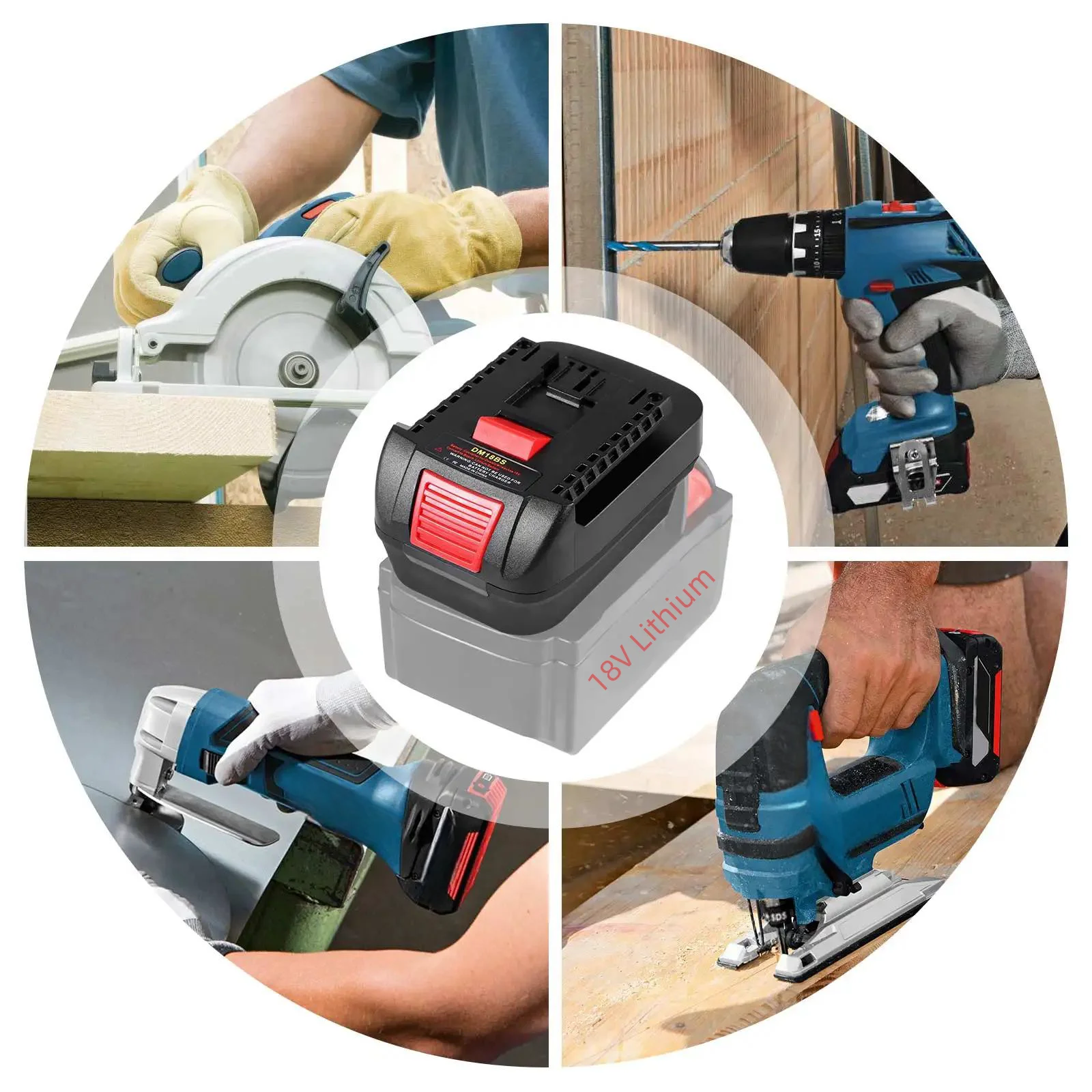 DM18BS Dewalts 18V 20V replacement for Max/Milwak-ee 18V Li-ion Battery Convert to for  Bosch 18V tools battery converter