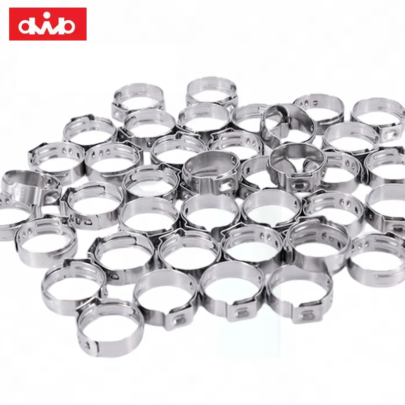 Single Ear Hose Clamps for Pex Tube CV Joint Boot for Engine Parts Stainless Steel 304 SUS Metal Fittings