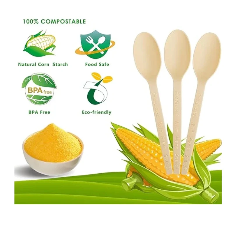Eco 100% Compostable PLA Biodegradable disposable cpla pla tableware for restaurants