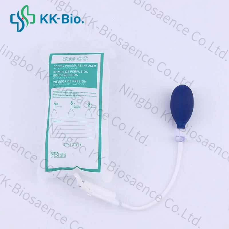 KK Disposable or Reusable Pressure Infusion Bag 500ml 1000ml and 3000ml for Accelarting Liquid Infusion