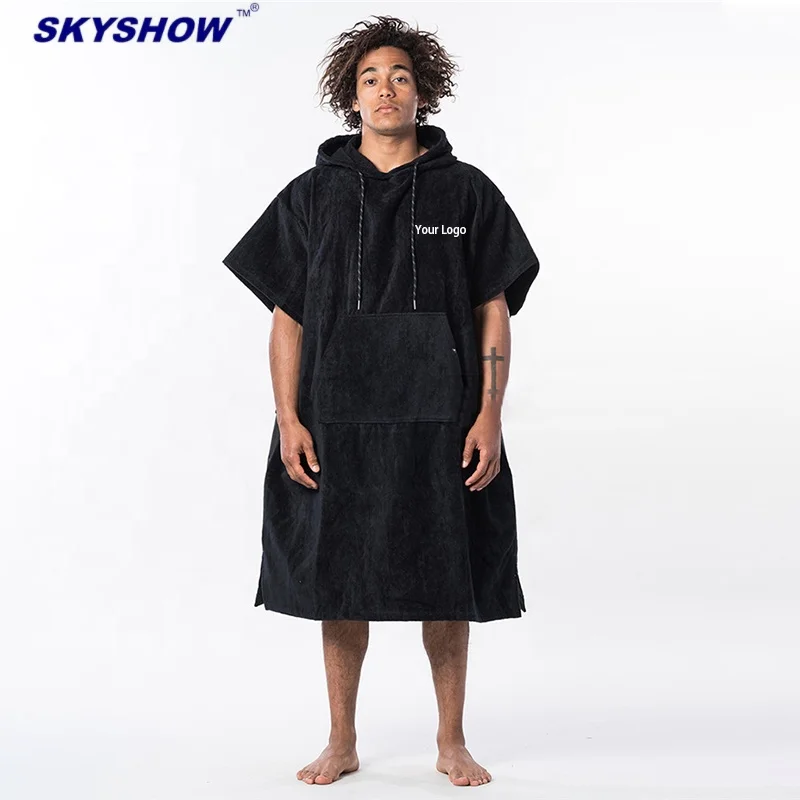 Wholesale Beach Towel Surf Changing Poncho Towel with Hood for Adults