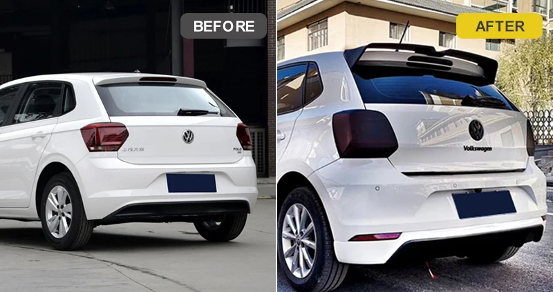 China Changzhou Factory DADAO Manufacture ABS Glossy Rear Wings, Carbon Fiber Rear Spoiler Wings For VW Polo 2011-2018