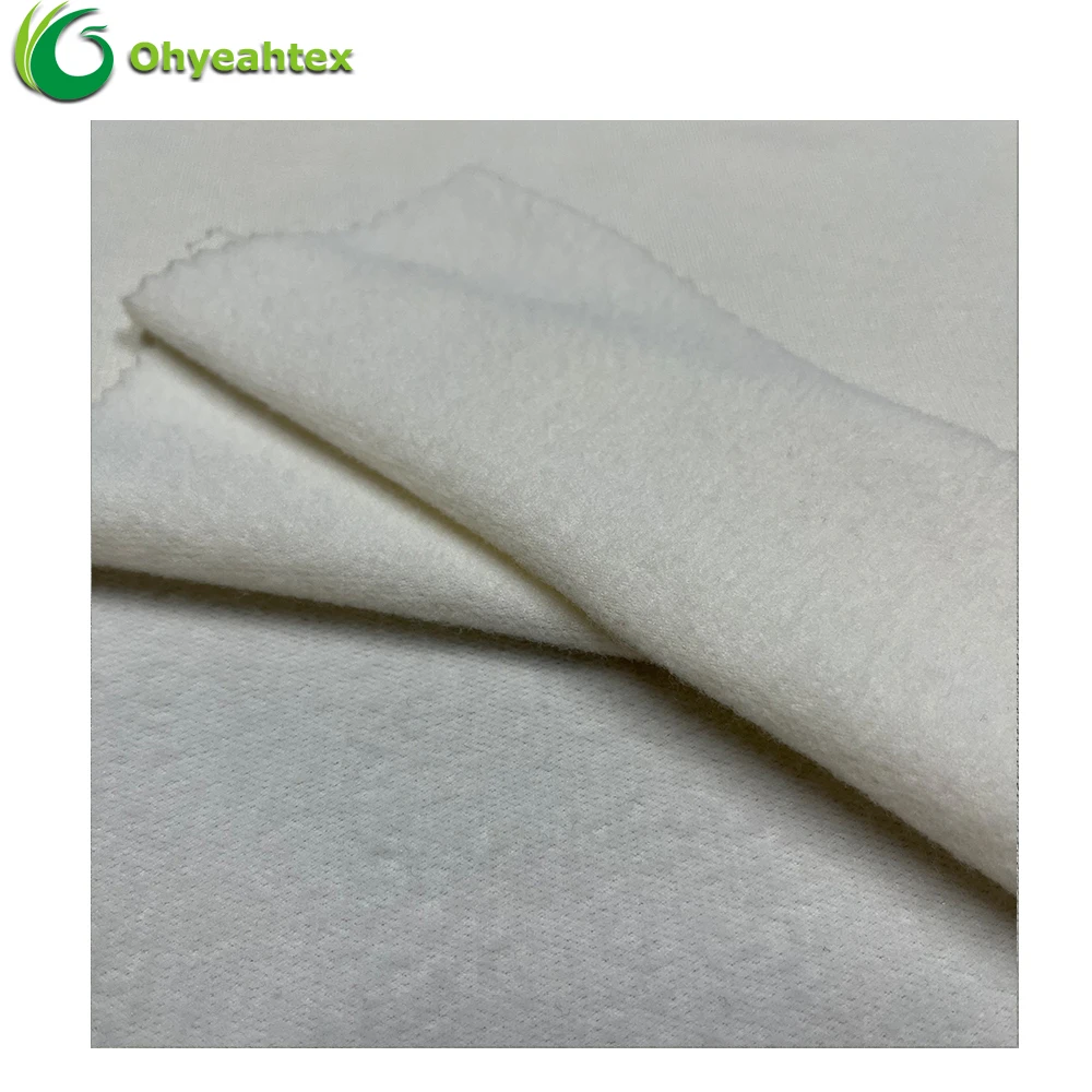Anti Pill Comfortable Knitted Bamboo Polyester Spandex Fleece Jersey Fabric For Lining