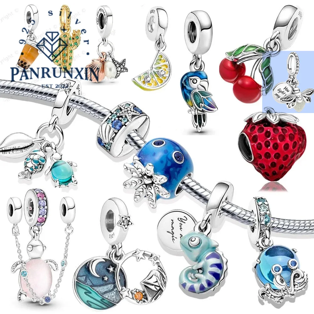 High Quality 925 silver Turtle Butterfly Ladybug Charm Bead Pendant Fit iPandora Bracelet Silver Original Charm