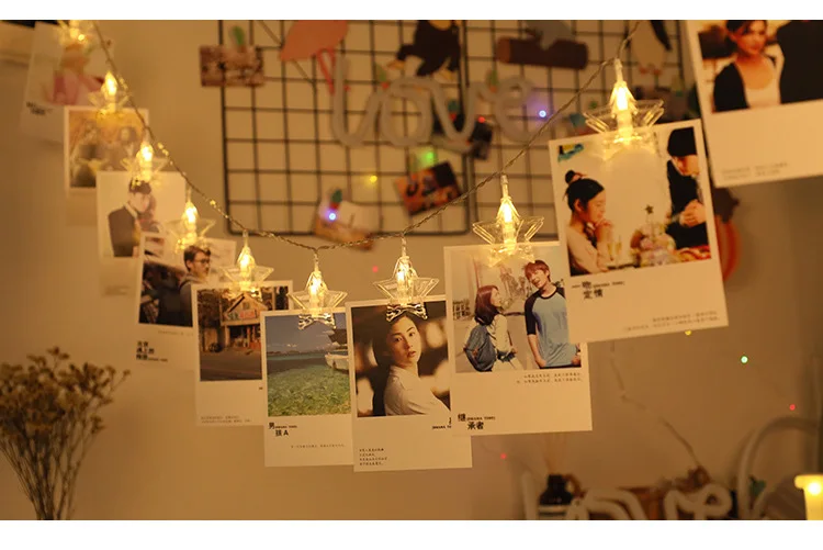 
Warm color clip 6 meters 40 lights-USB type led photo wall clip small lantern decoration light 
