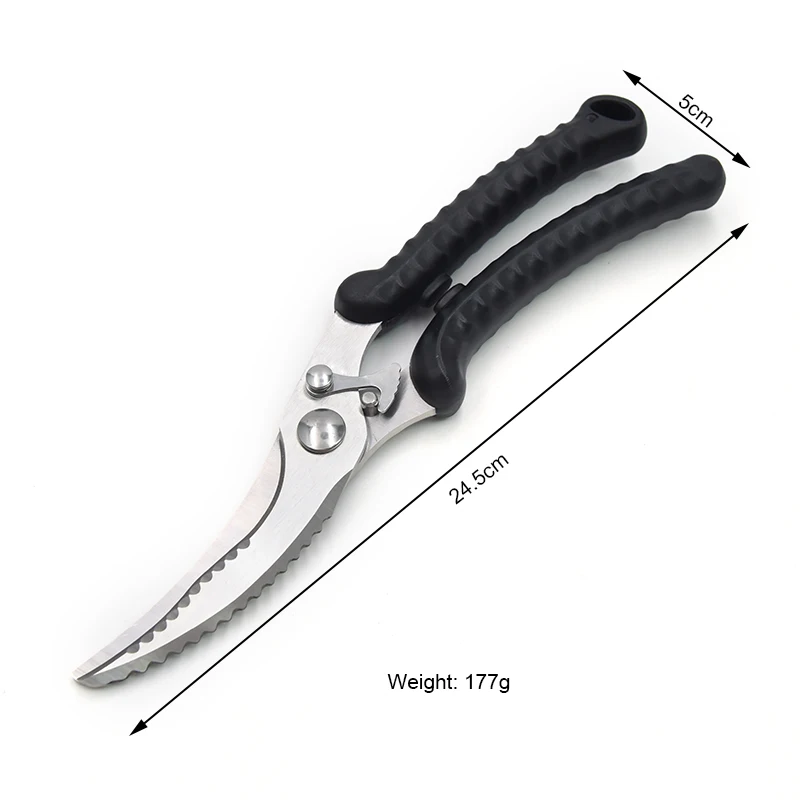 High Hardness Stainless Steel Chicken Bone Shears Kitchen Shears with Plastic Handle