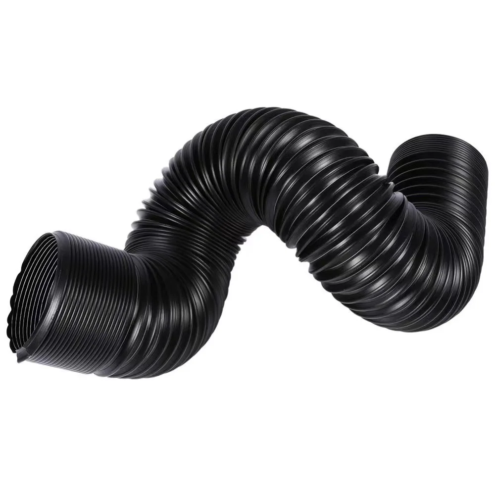Cross-Border 1m Telescopic Air Guide Hose Steel Wire Corrugated 76mm Intake Pipe with PE Material Car Modification Intake Elbow